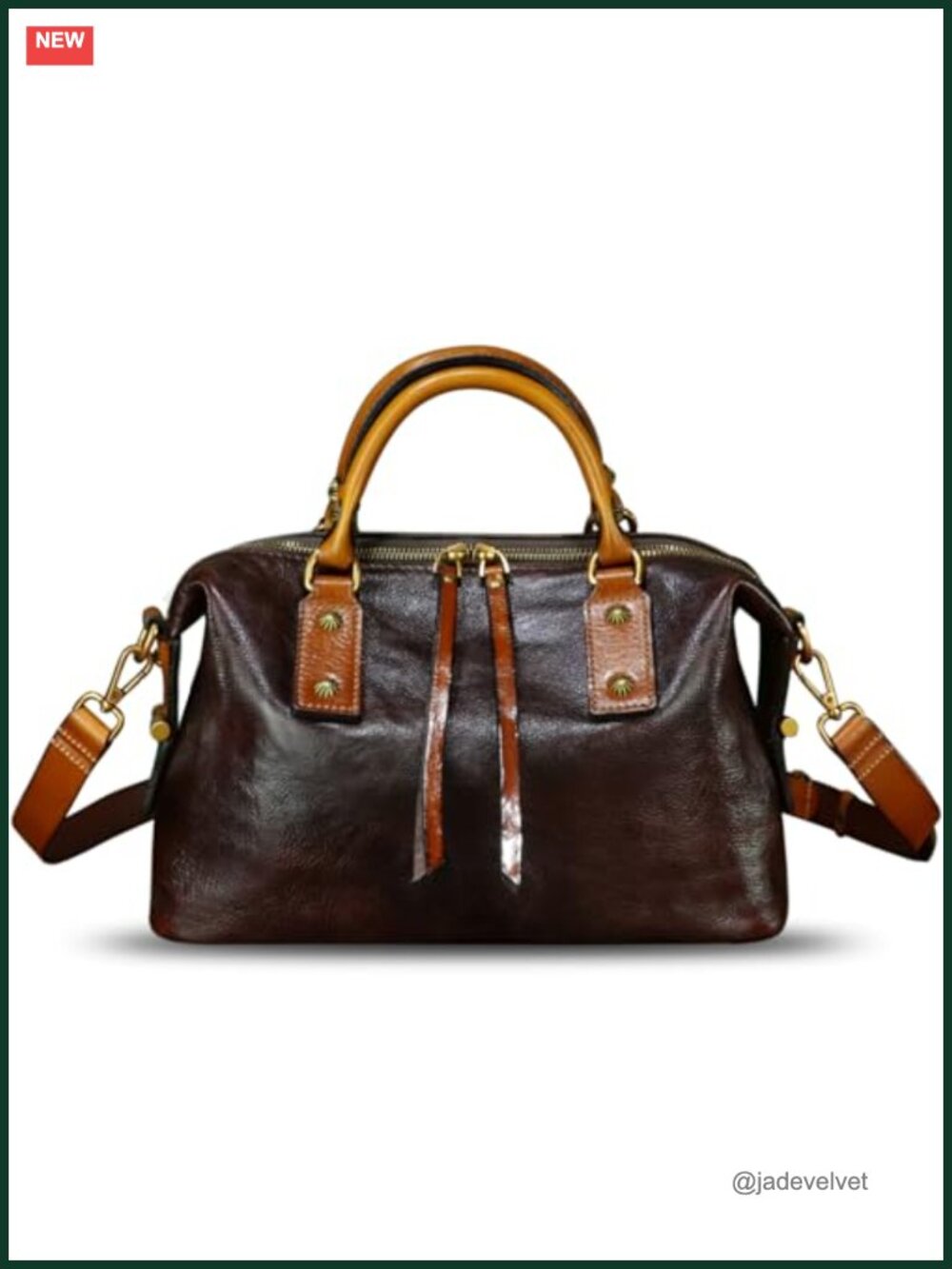 Genuine Leather Satchel Handbag Women's Vintage Crossbody Shoulder Bag